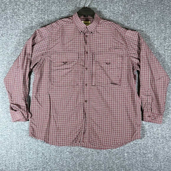Gander MTN Other - Gander MTN Plaid Button Up Shirt Long Sleeve Two‎ Pockets Marron Mens 2XL